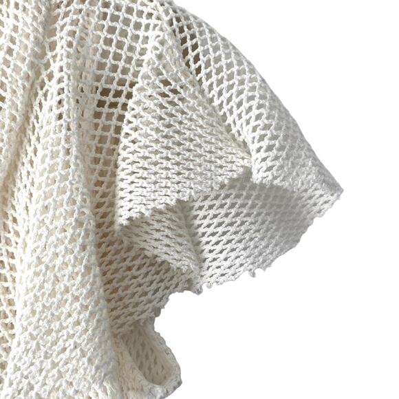 Ranna Gill Anthropologie Mesh White Peplum Top NWTs size medium - Picture 7 of 11